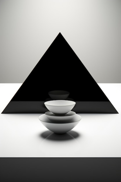 Free Photo 3d rendering of abstract black and white