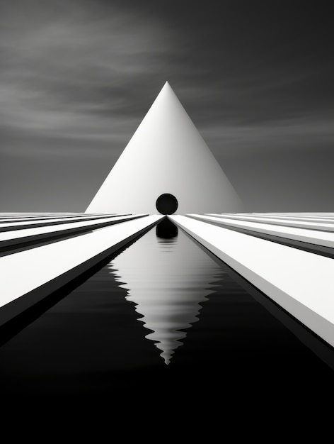 3d rendering of abstract black and white