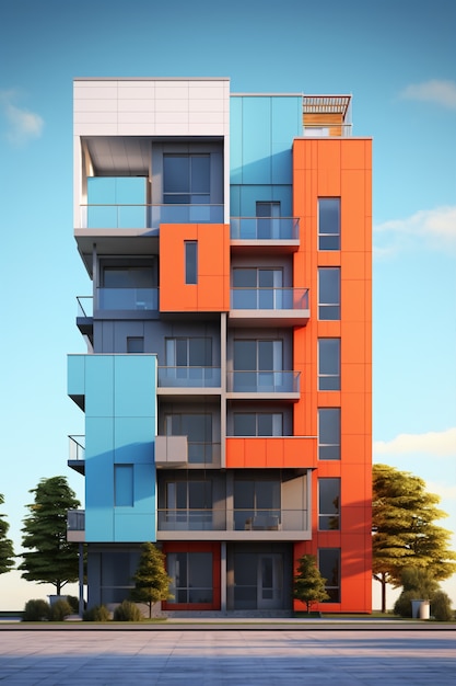 Free Photo 3d rendering of abstract building