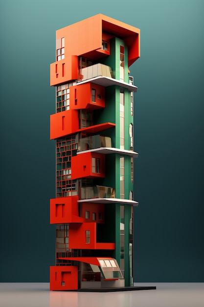 Free photo 3d rendering of abstract building