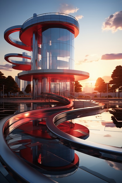 3d rendering of abstract building