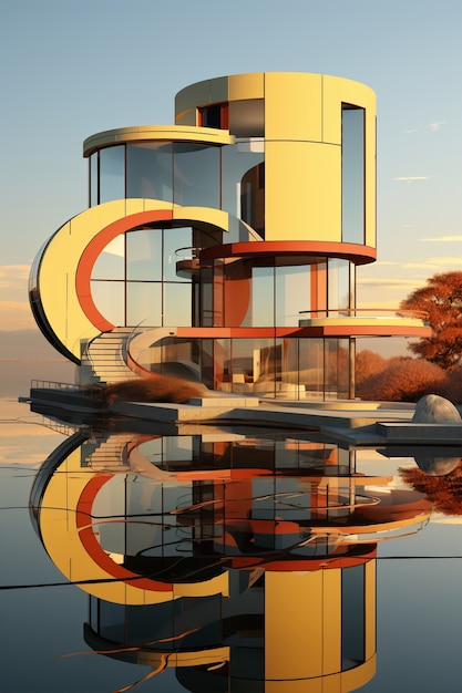 3d rendering of abstract building