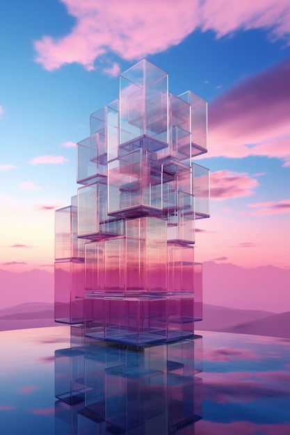 Free Photo 3d rendering of abstract building