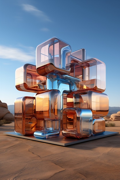 3d rendering of abstract building