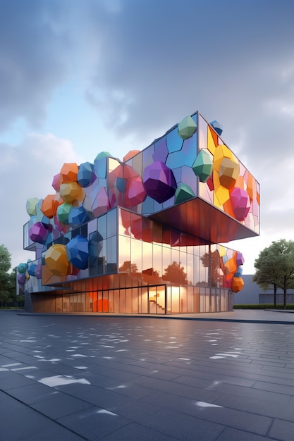 Free photo 3d rendering of abstract building