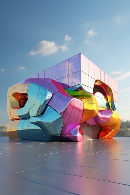 Free photo 3d rendering of abstract building