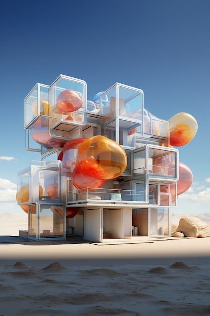 Free photo 3d rendering of abstract building