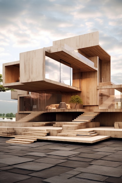 3d rendering of abstract building