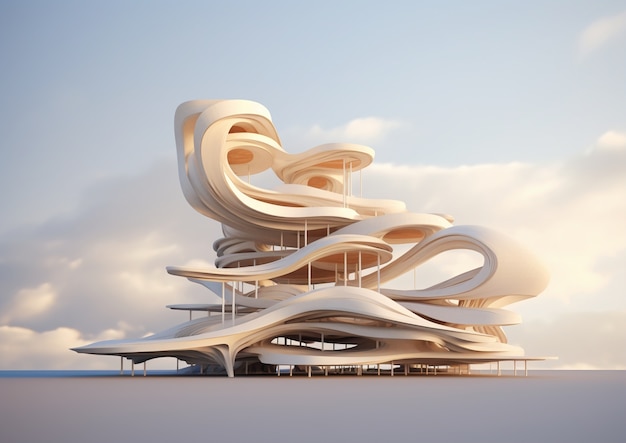 3d rendering of abstract building