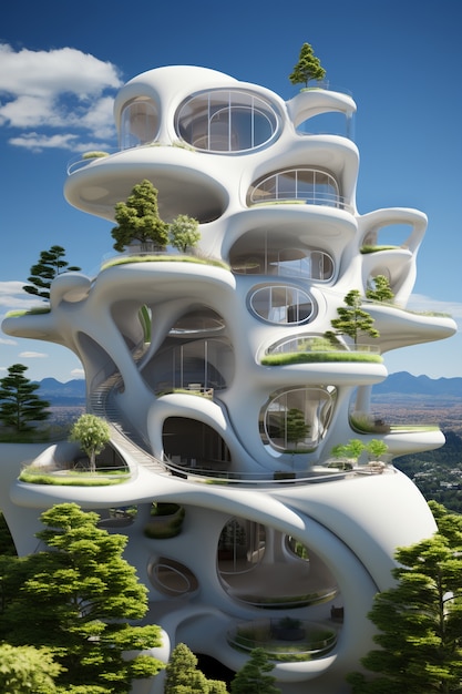 Free photo 3d rendering of abstract building