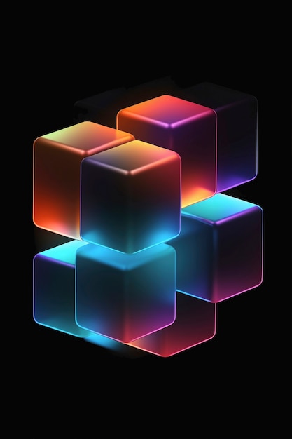 Free Photo 3d rendering of abstract colorful cubes