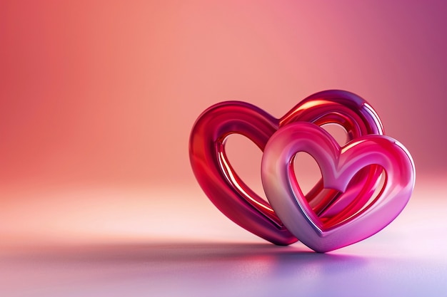 Free photo 3d rendering of abstract valentine day heart