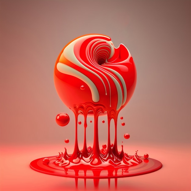 Free Photo 3d rendering of apple melting