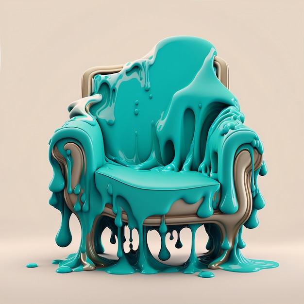 Free Photo 3d rendering of armchair melting