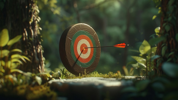 Free photo 3d rendering of arrow hitting the target