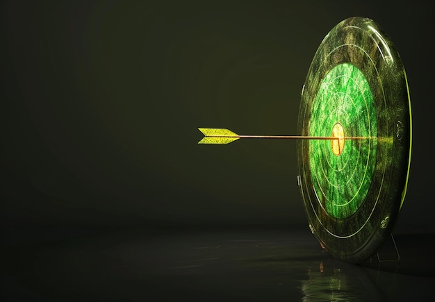 Free photo 3d rendering of arrow hitting the target