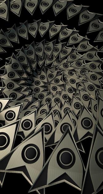 3D rendering of arrow-shaped patterns