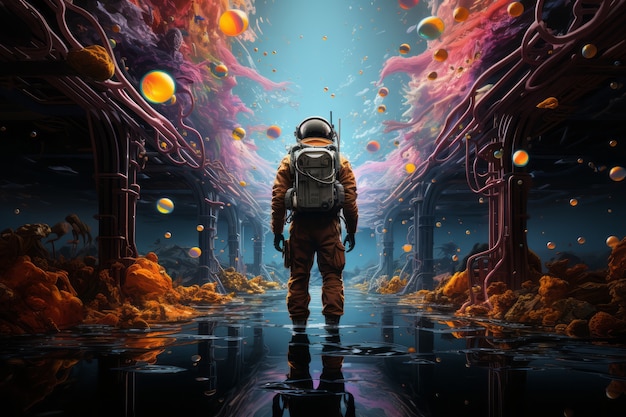 Free photo 3d rendering of astronaut