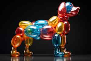 Free photo 3d rendering of balloon shaped dog