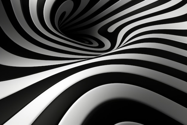 Free Photo 3d rendering of black and white optical illusion