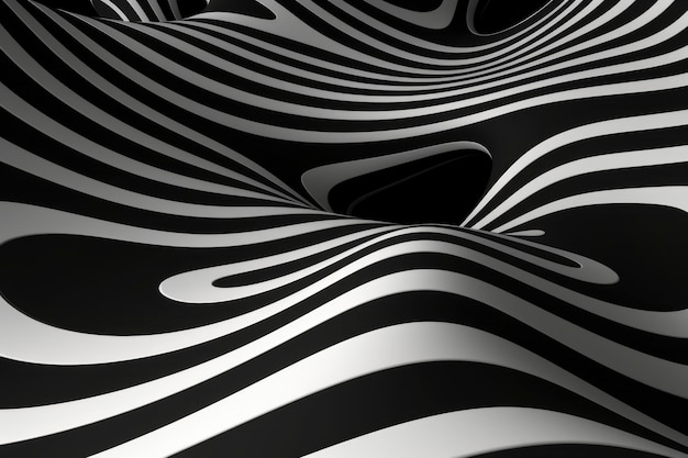 3d rendering of black and white optical illusion