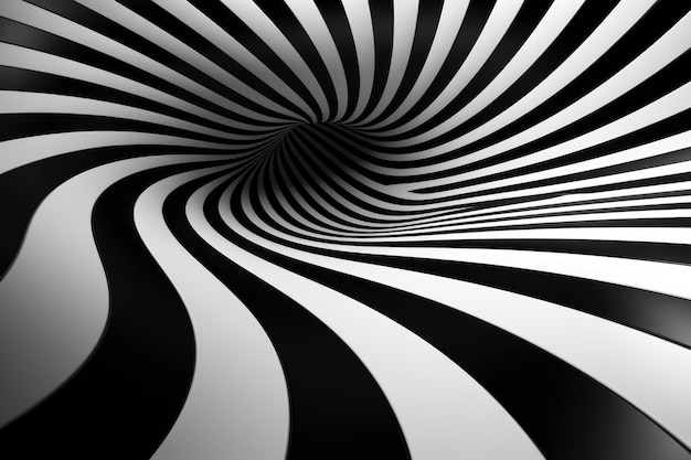 3d rendering of black and white optical illusion