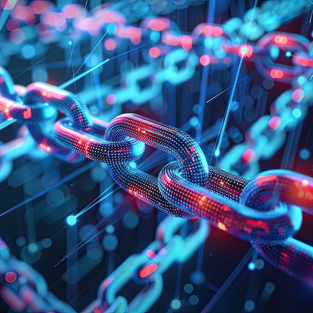 3d rendering of blockchain technology