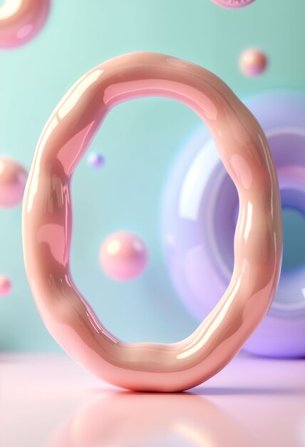 3d rendering of bubbles frame design