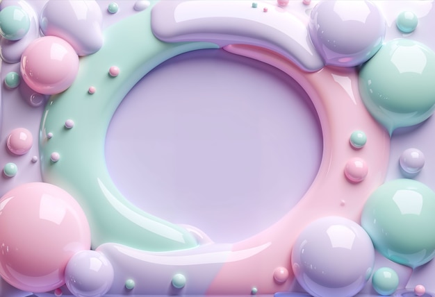 Free photo 3d rendering of bubbles frame design