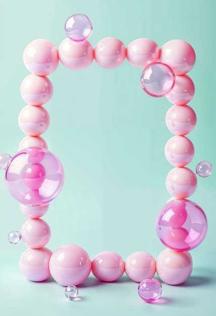 3d rendering of bubbles frame design