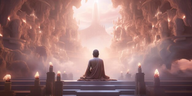 3d rendering of buddha statue