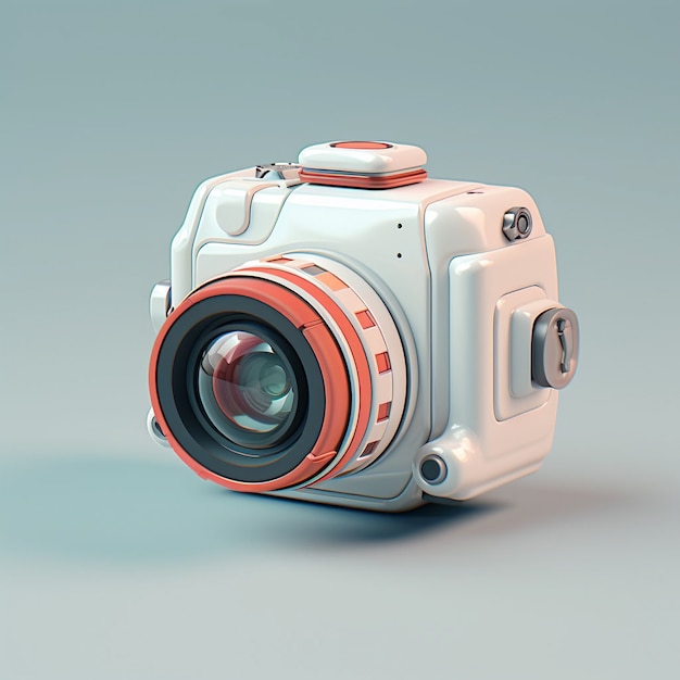 Free photo 3d rendering of camera with film roll