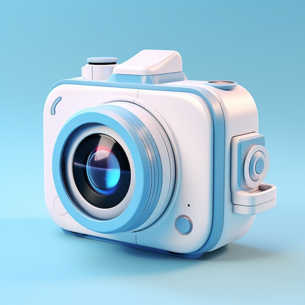 Free photo 3d rendering of camera with film roll