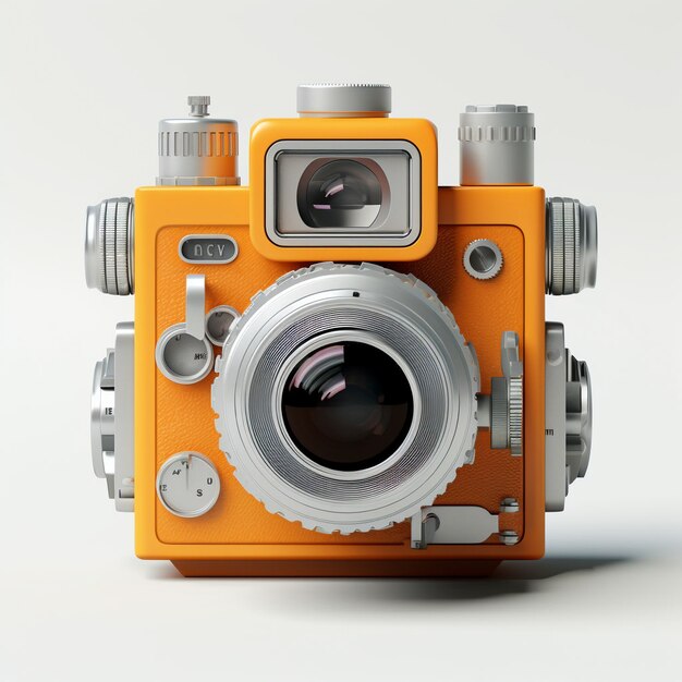 3d rendering of camera with photo film