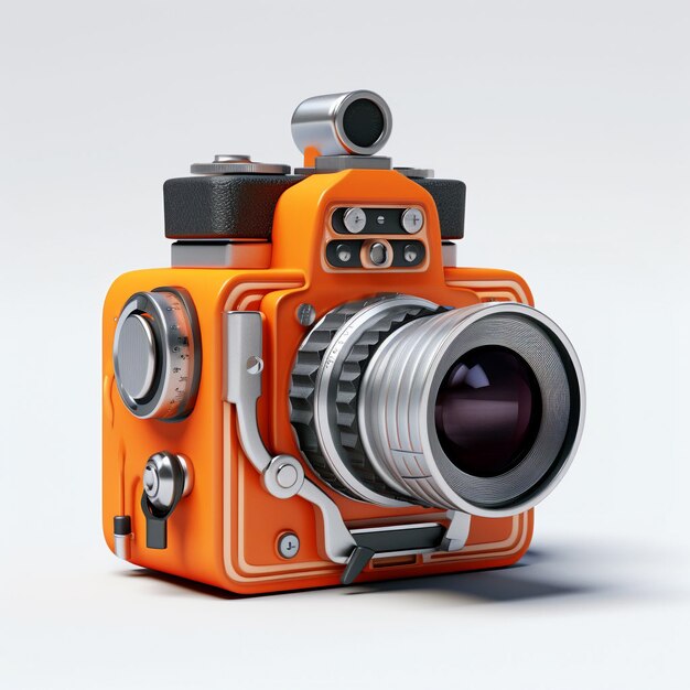 3d rendering of camera with photo film