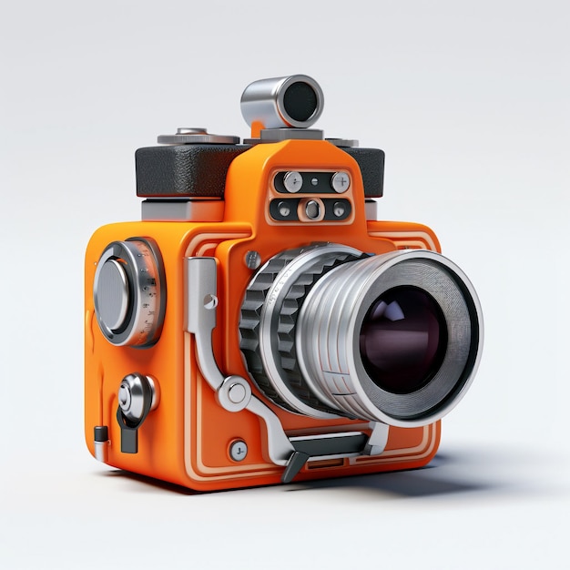 3d rendering of camera with photo film