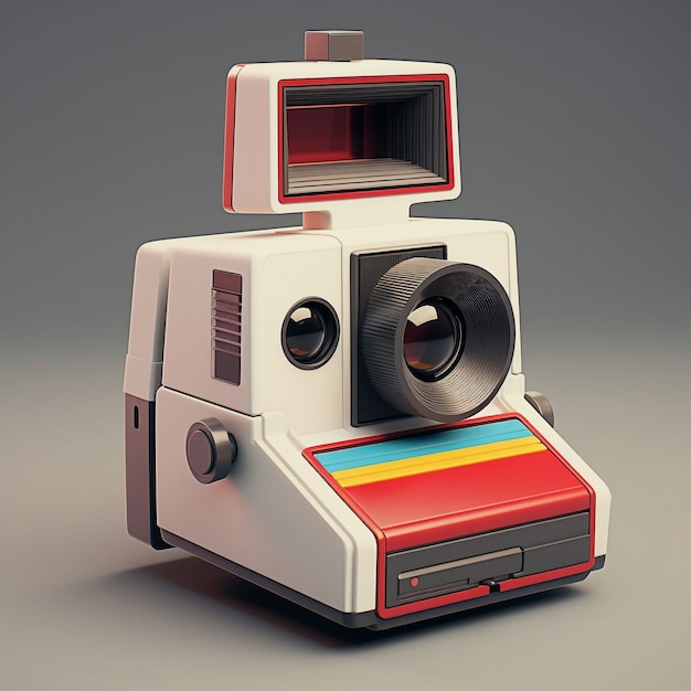 Free Photo 3d rendering of camera with photo film