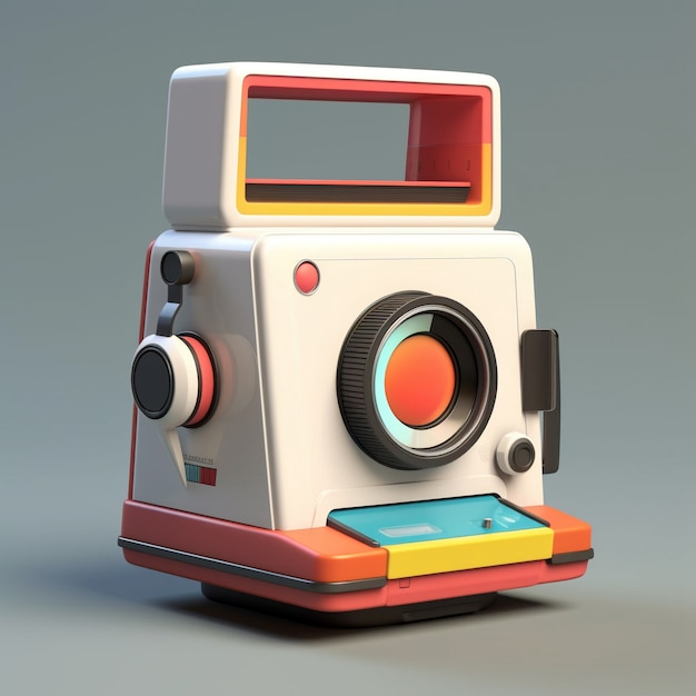 Free photo 3d rendering of camera with photo film