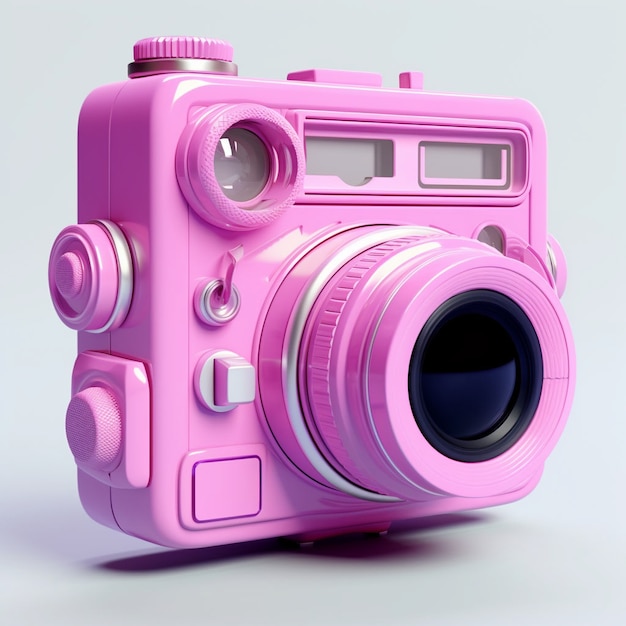 Free photo 3d rendering of camera with photo film