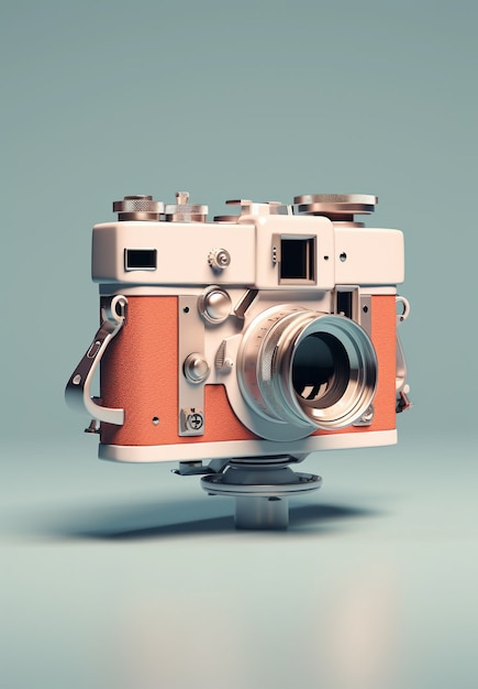 Free photo 3d rendering of camera with photo film