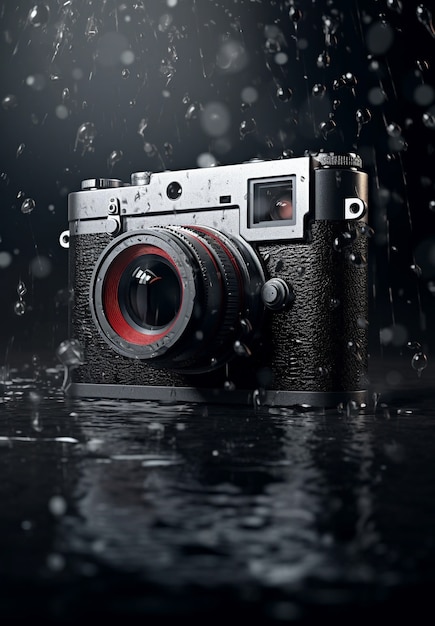 Free Photo 3d rendering of camera with photo film