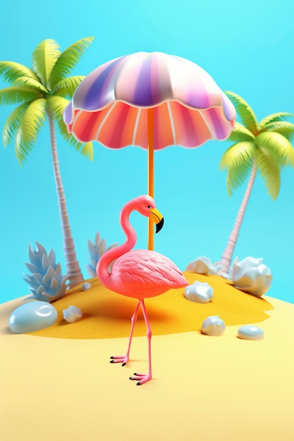 Free Photo 3d rendering of cartoon beach