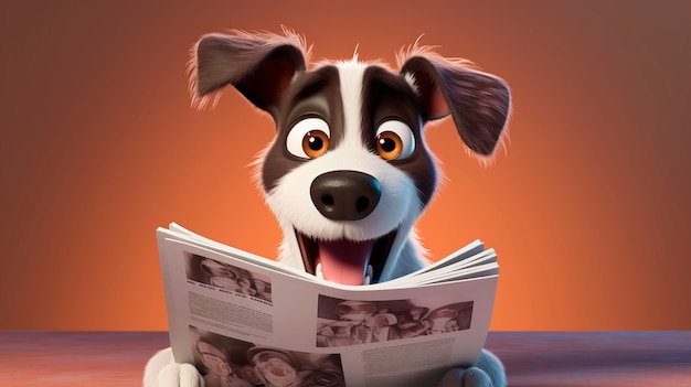 Free Photo 3d rendering of cartoon dog portrait