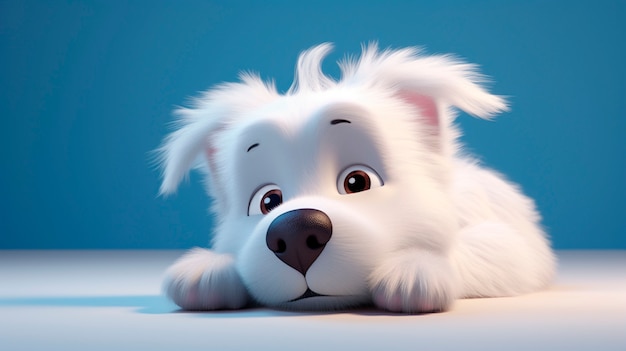 3d rendering of cartoon dog portrait