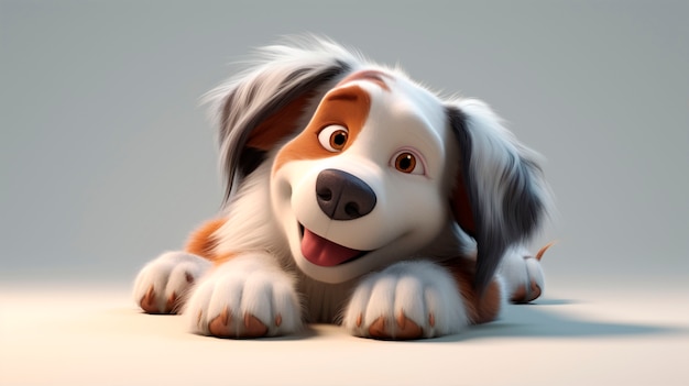 Free photo 3d rendering of cartoon dog portrait