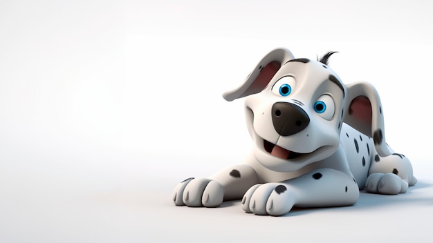 Free Photo 3d rendering of cartoon dog portrait