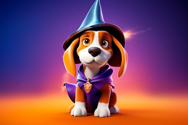 Free photo 3d rendering of cartoon dog portrait