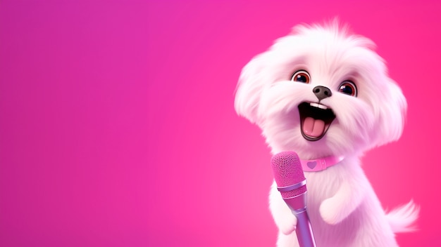 Free photo 3d rendering of cartoon dog portrait