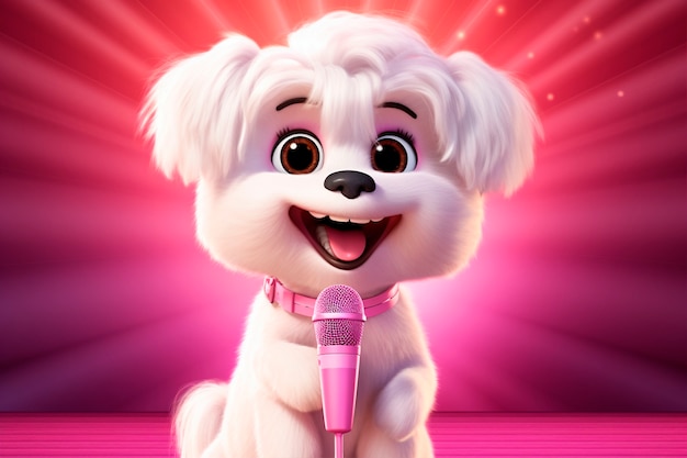 Free Photo 3d rendering of cartoon dog portrait