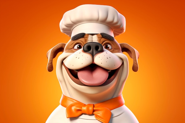 Free photo 3d rendering of cartoon dog portrait